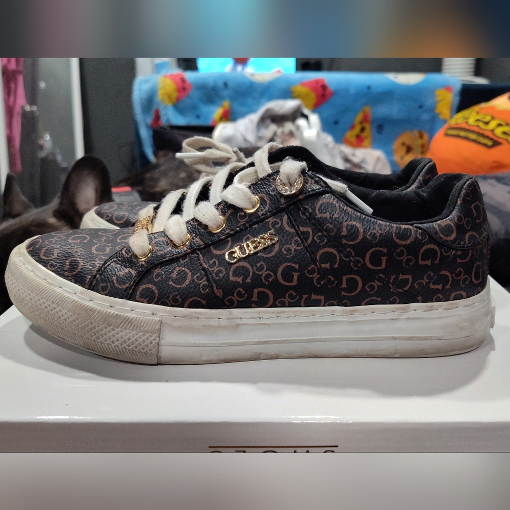 Womens Guess Black and Brown Sneakers
